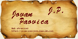 Jovan Paovica vizit kartica